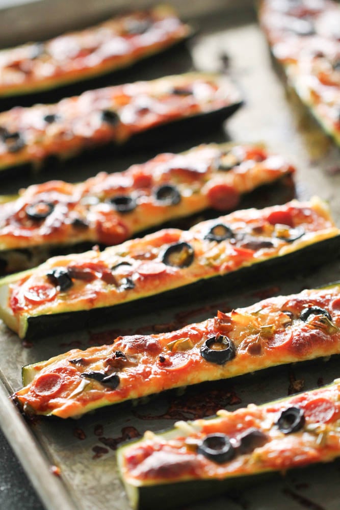 Baked Pizza Stuffed Zucchini Boats Recipe