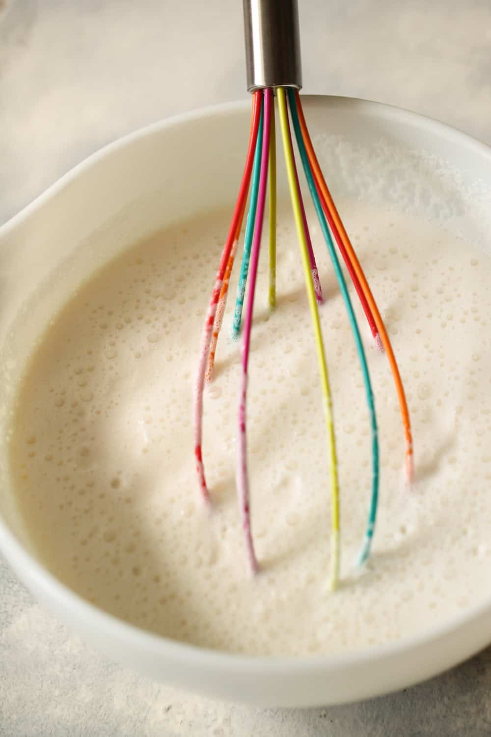 Whisk milk and cream in a bowl