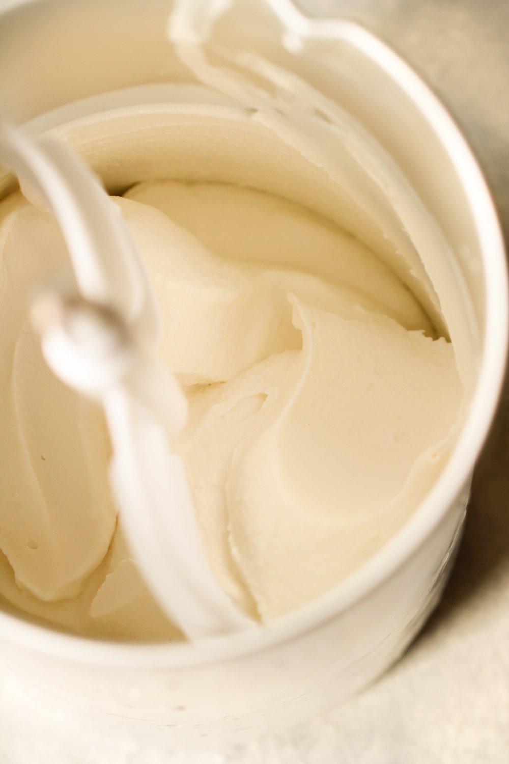 Old Fashioned Homemade Vanilla Ice Cream in ice cream maker