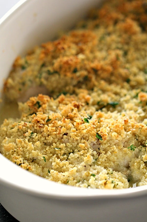 Oven-Roasted Breadcrumb Chicken {100 Days of Real Food Cookbook}