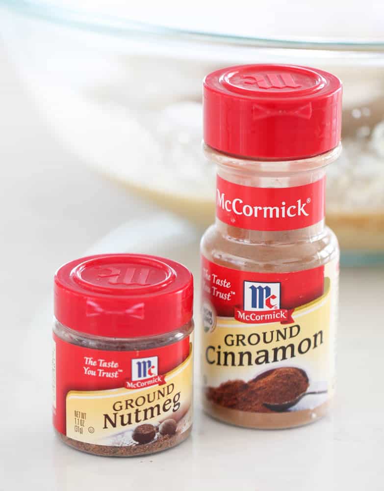 Nutmeg and cinnamon spices.