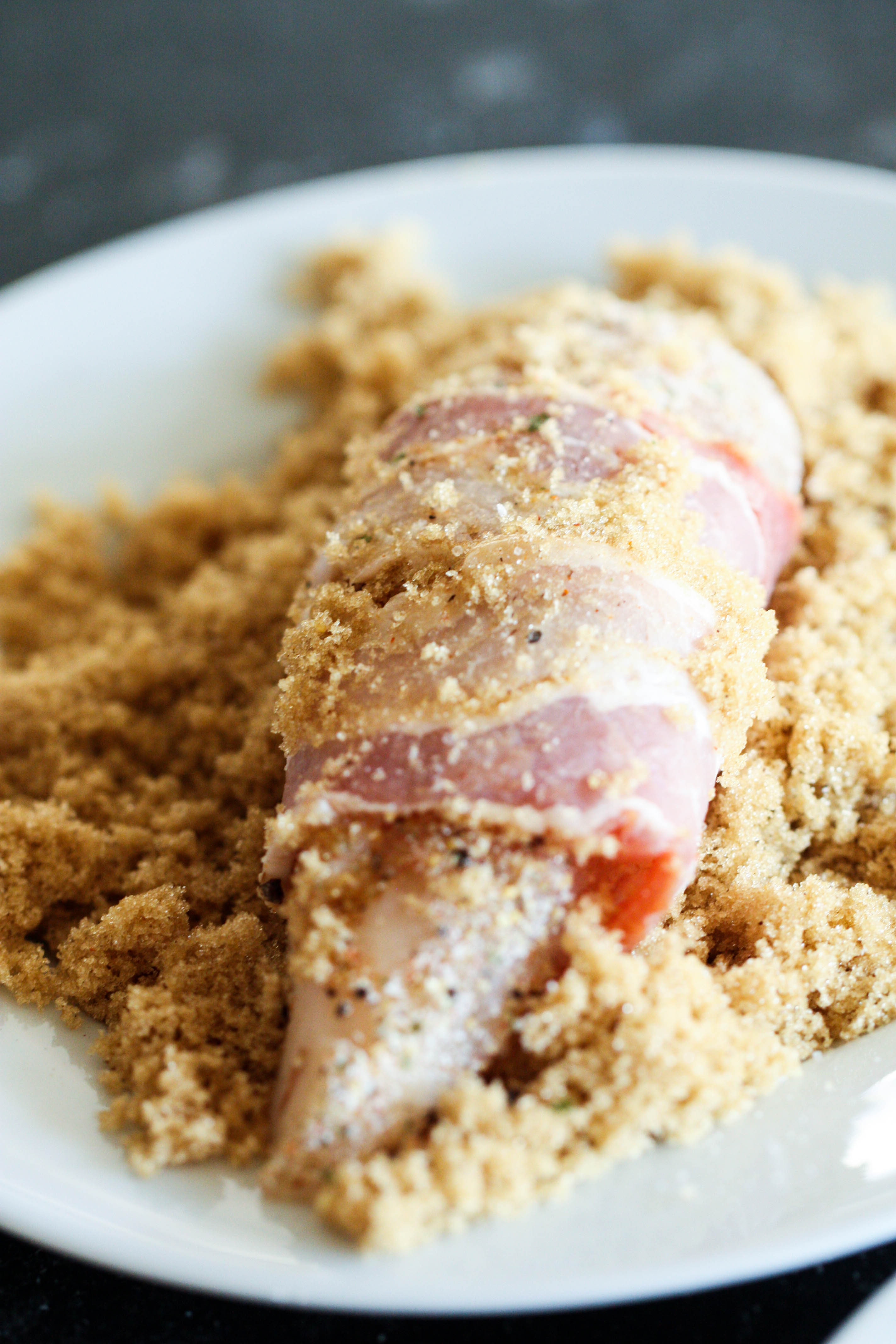 Brown Sugar Bacon Chicken Tender on plate