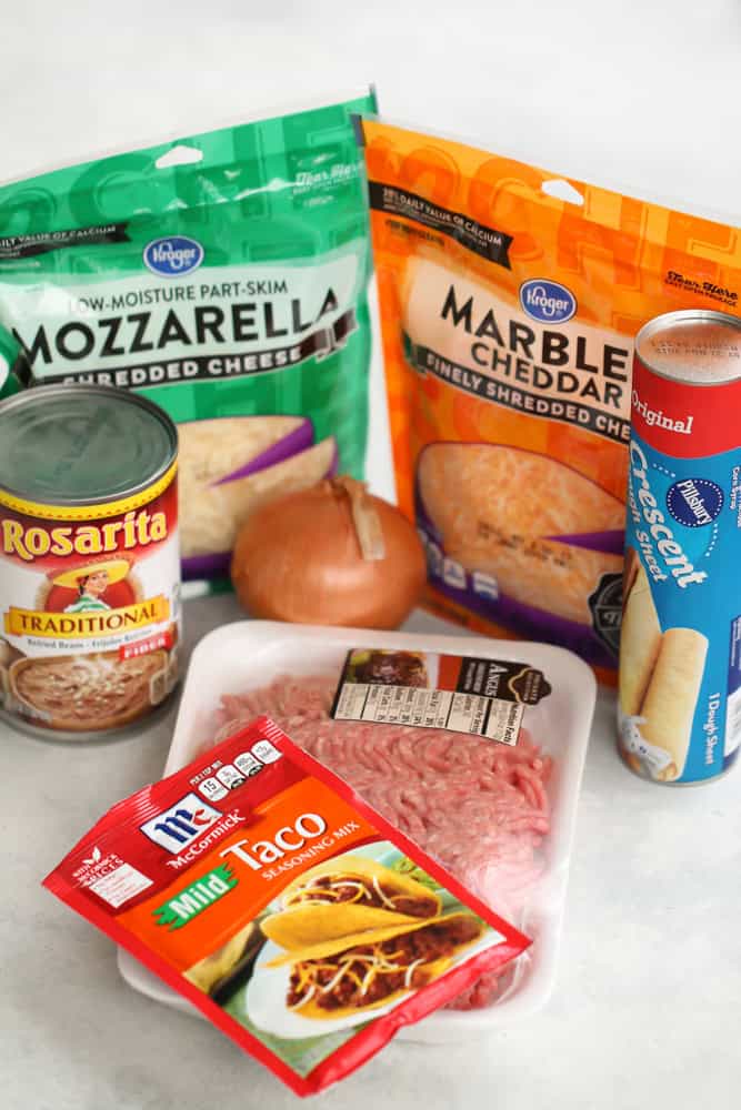 Ingredients for Crescent Roll Burrito Bake