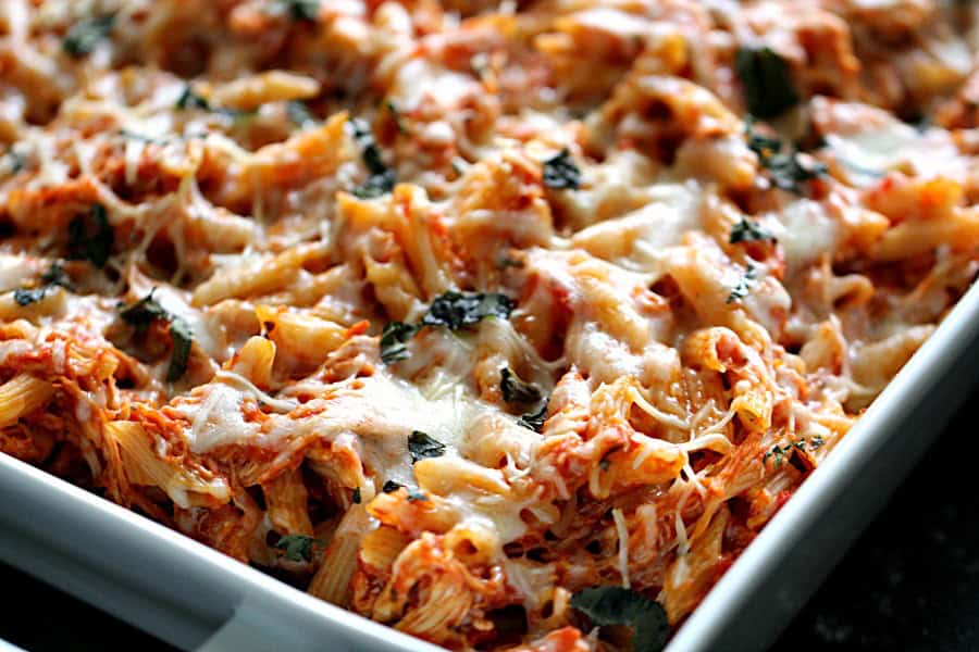 Chicken Parmesan Pasta Casserole