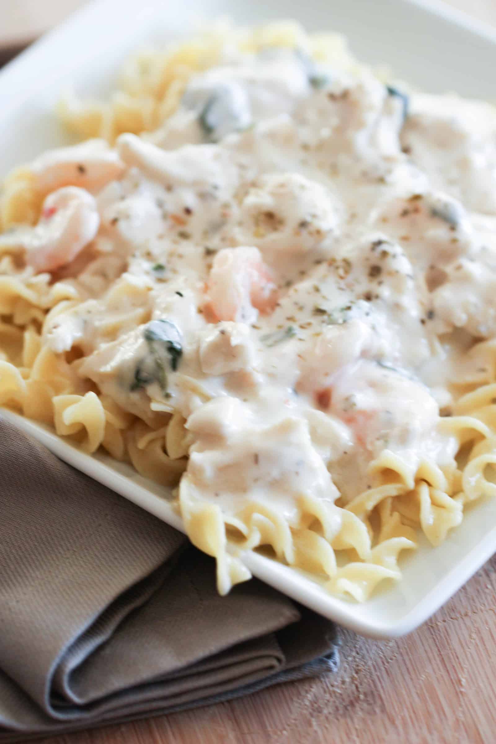 Chicken and Shrimp Carbonara Recipe