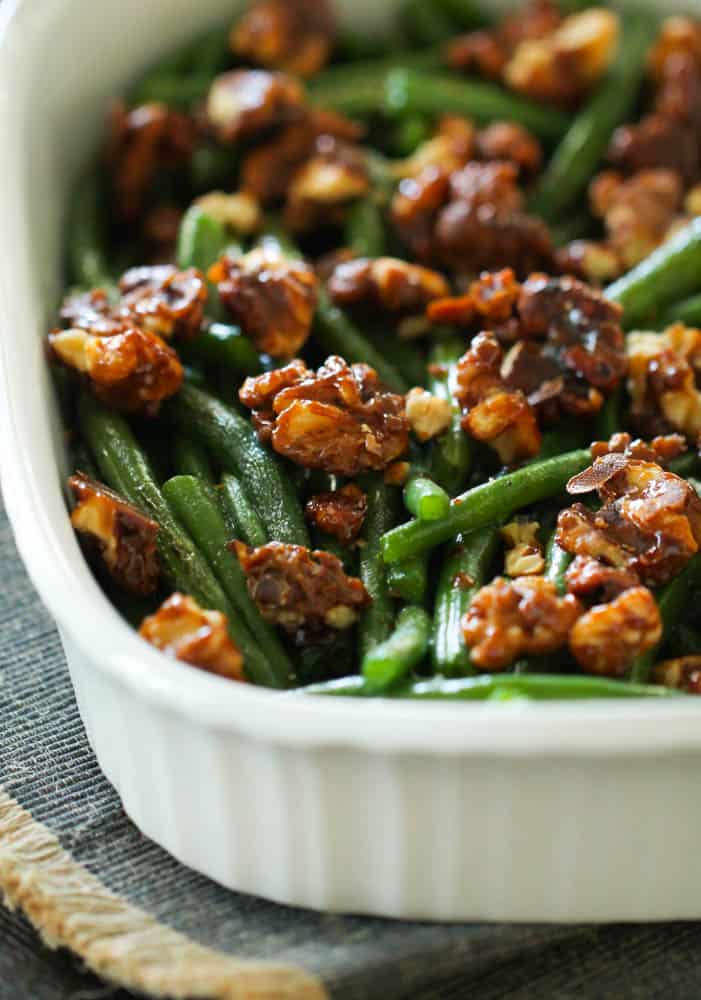 Green Beans with Candied Pecans Recipe