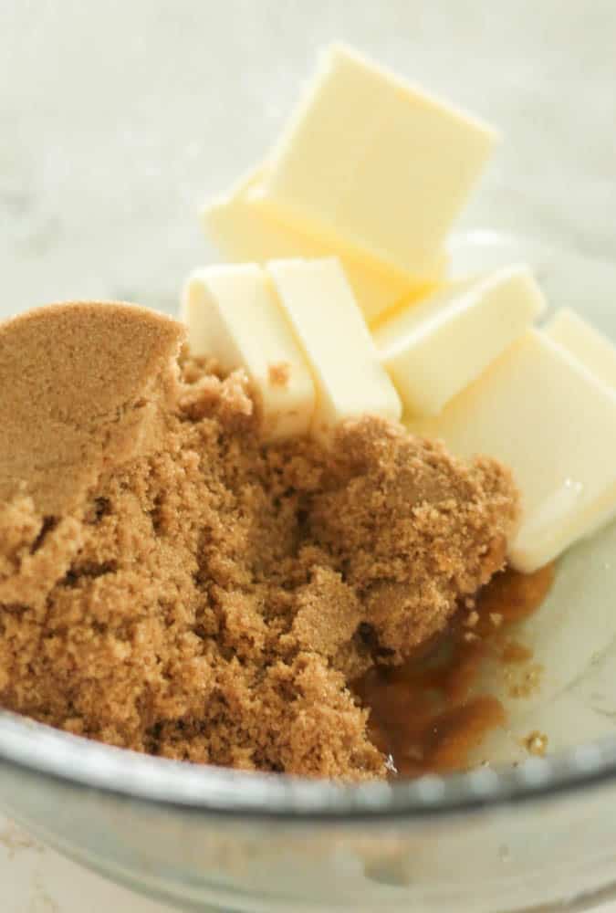 butter and brown sugar in a bowl