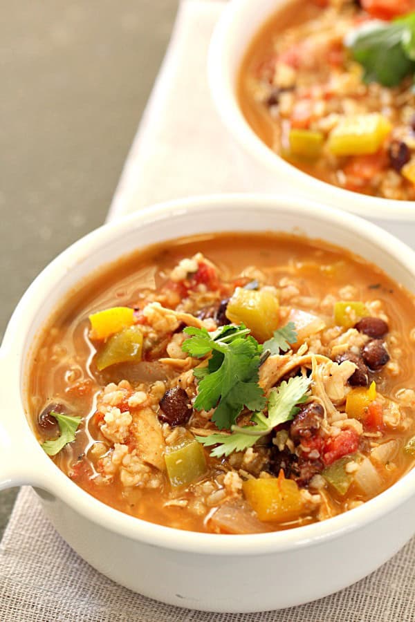 Slow Cooker Healthy Chicken Fajita Soup