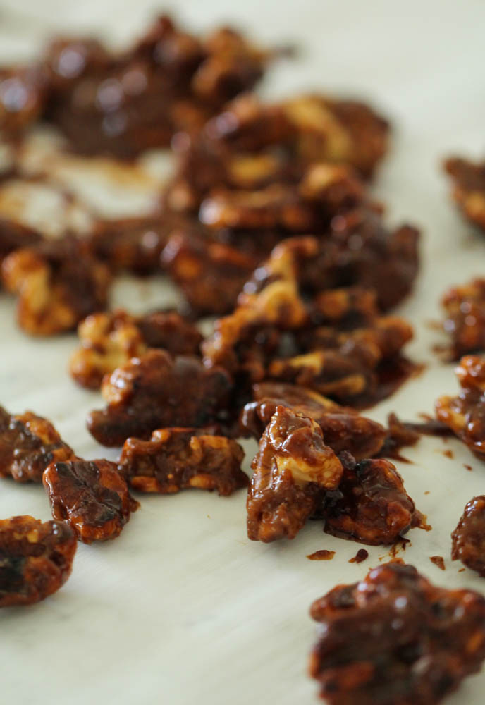 pecans covered in butter and brown sugar