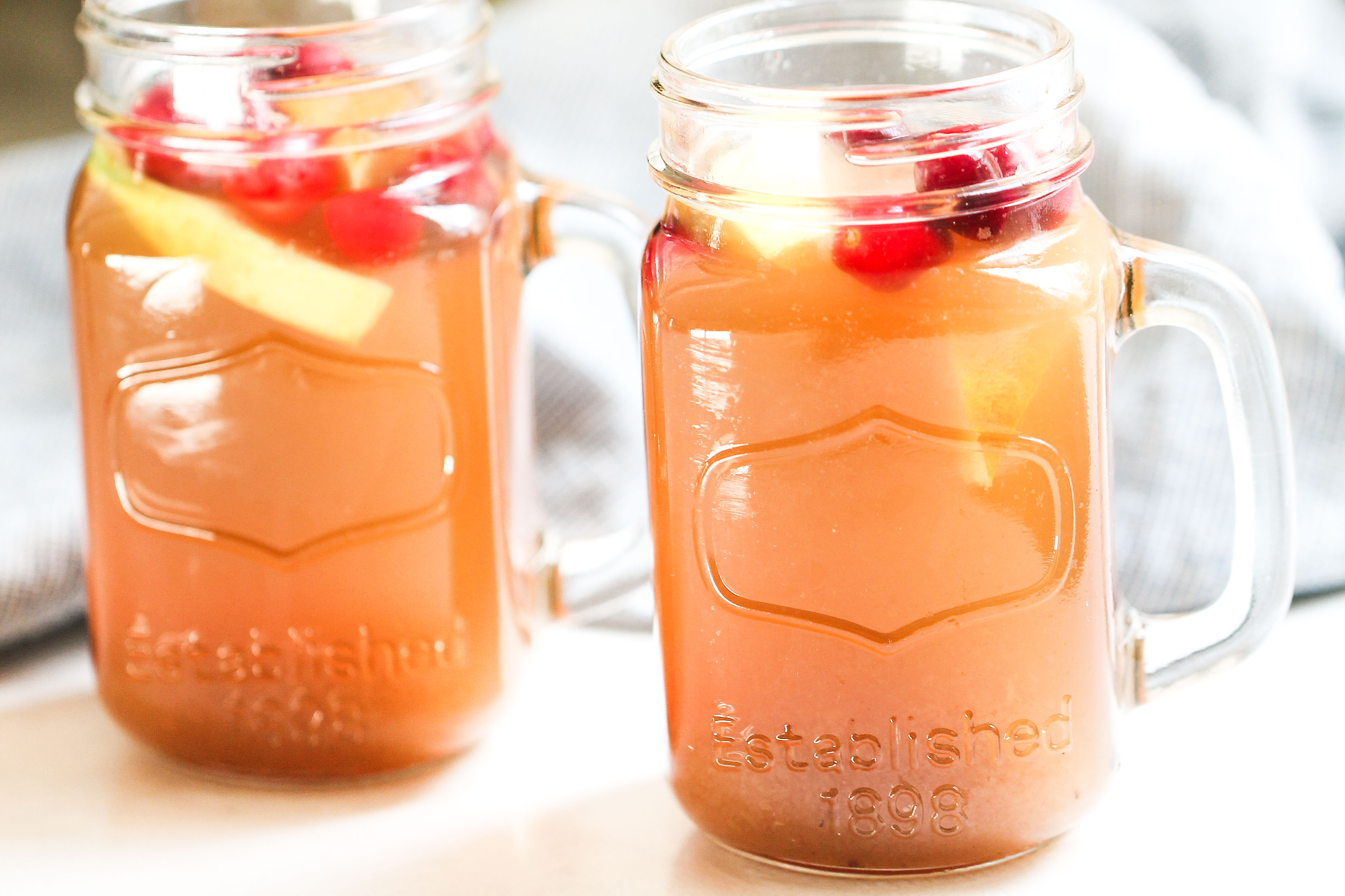 Instant Pot Apple Cider in two glass mugs