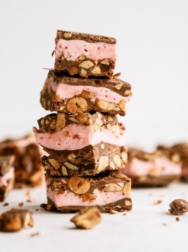 Cherry Chocolate Nut Bar pieces stacked
