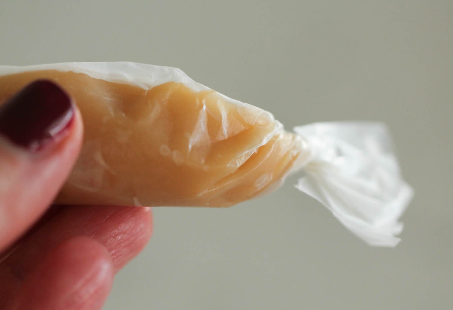 homemade caramel wrapped up in wax paper