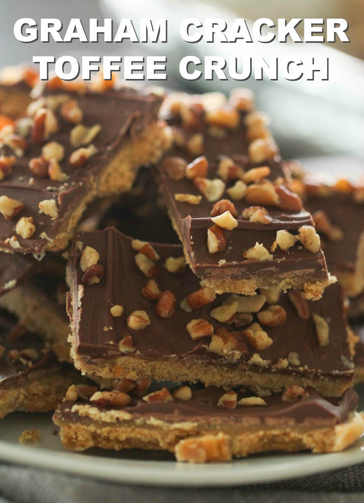 Graham Cracker Toffee Crunch pieces on a plate