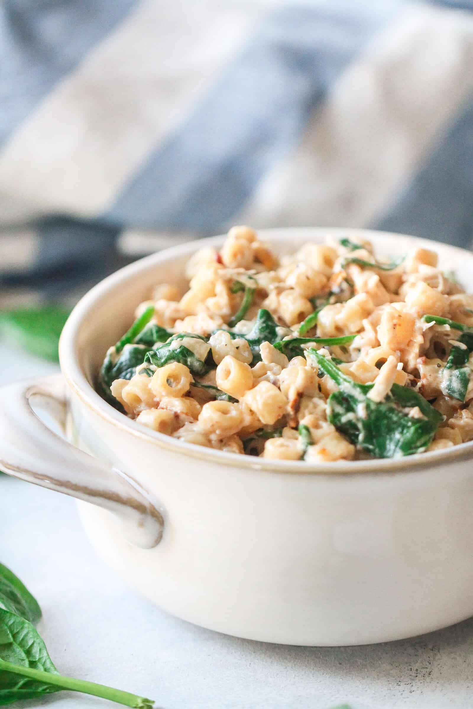 Instant Pot Tuscan Chicken Pasta in bowl