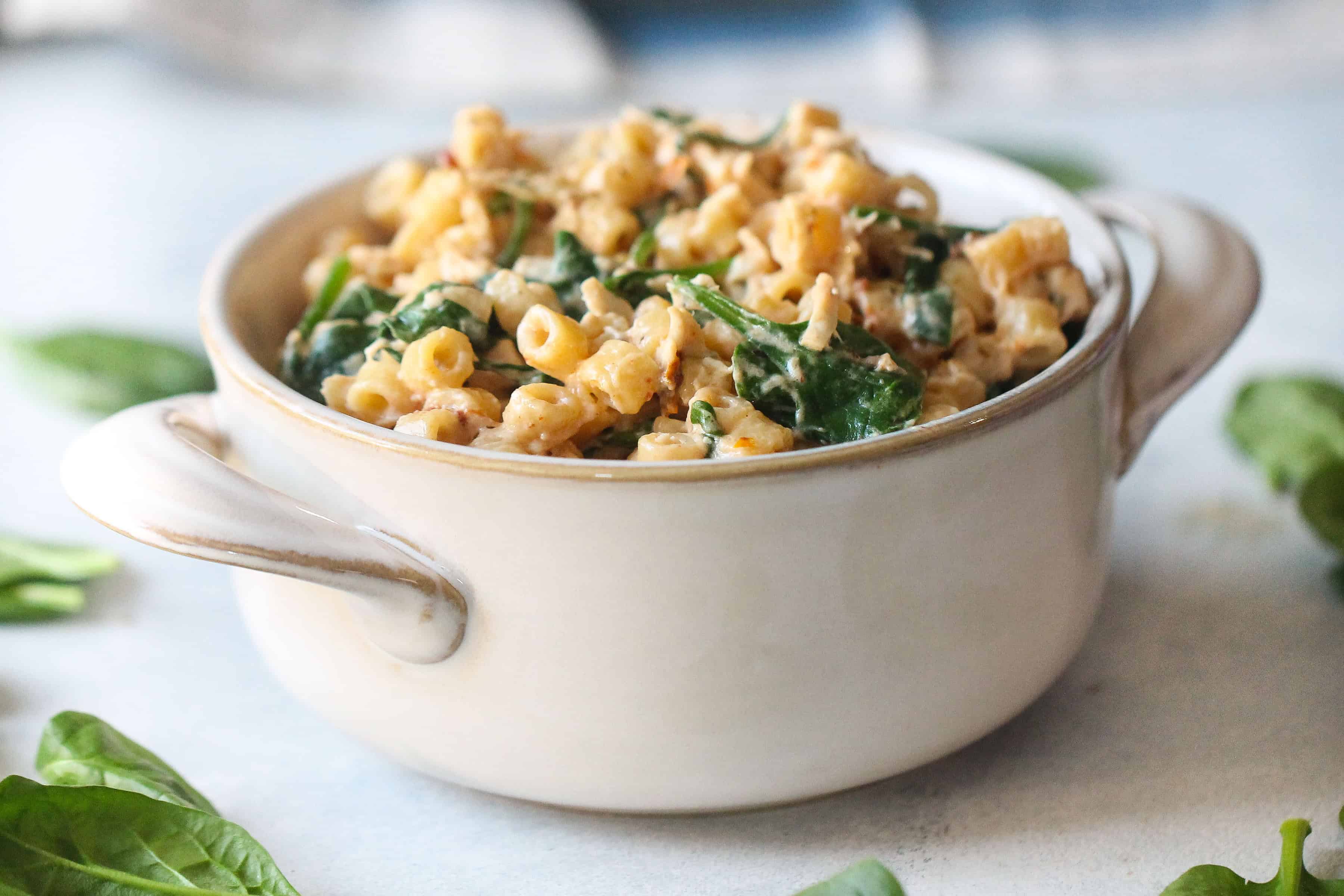 Instant Pot Tuscan Chicken Pasta in a bowl