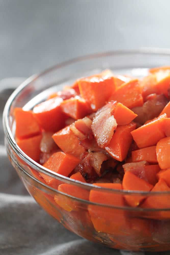 Brown Sugar Bacon Roasted Sweet Potatoes Recipe