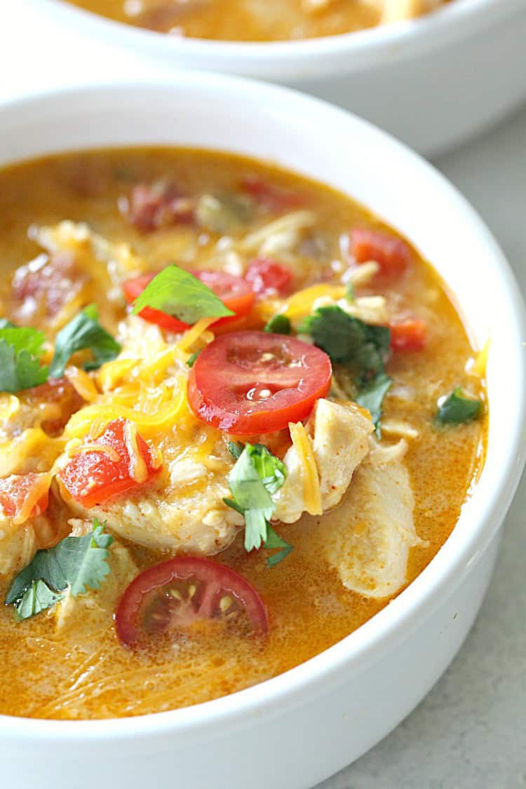 Slow Cooker Healthy King Ranch Chicken Soup