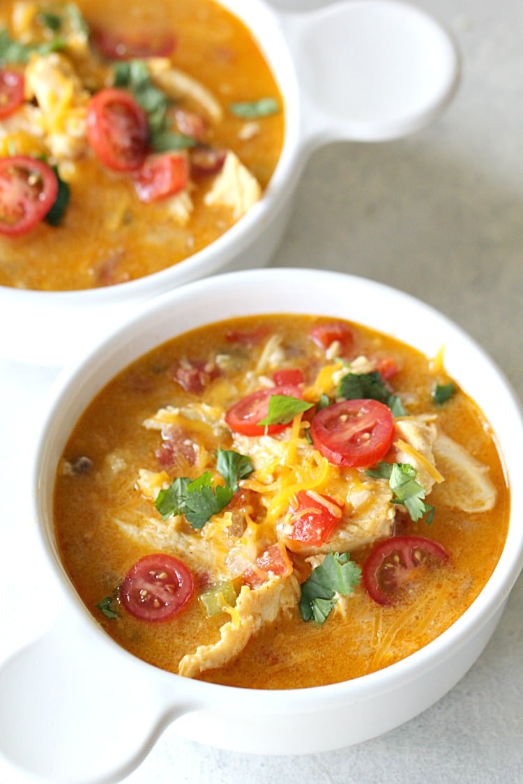 Slow Cooker Healthy King Ranch Chicken Soup