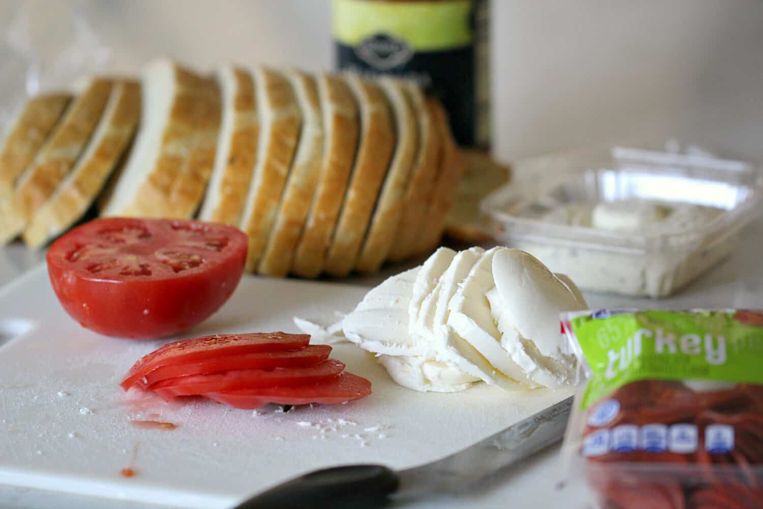 Ingredients for Pepperoni Pizza Grilled Cheese Sandwiches