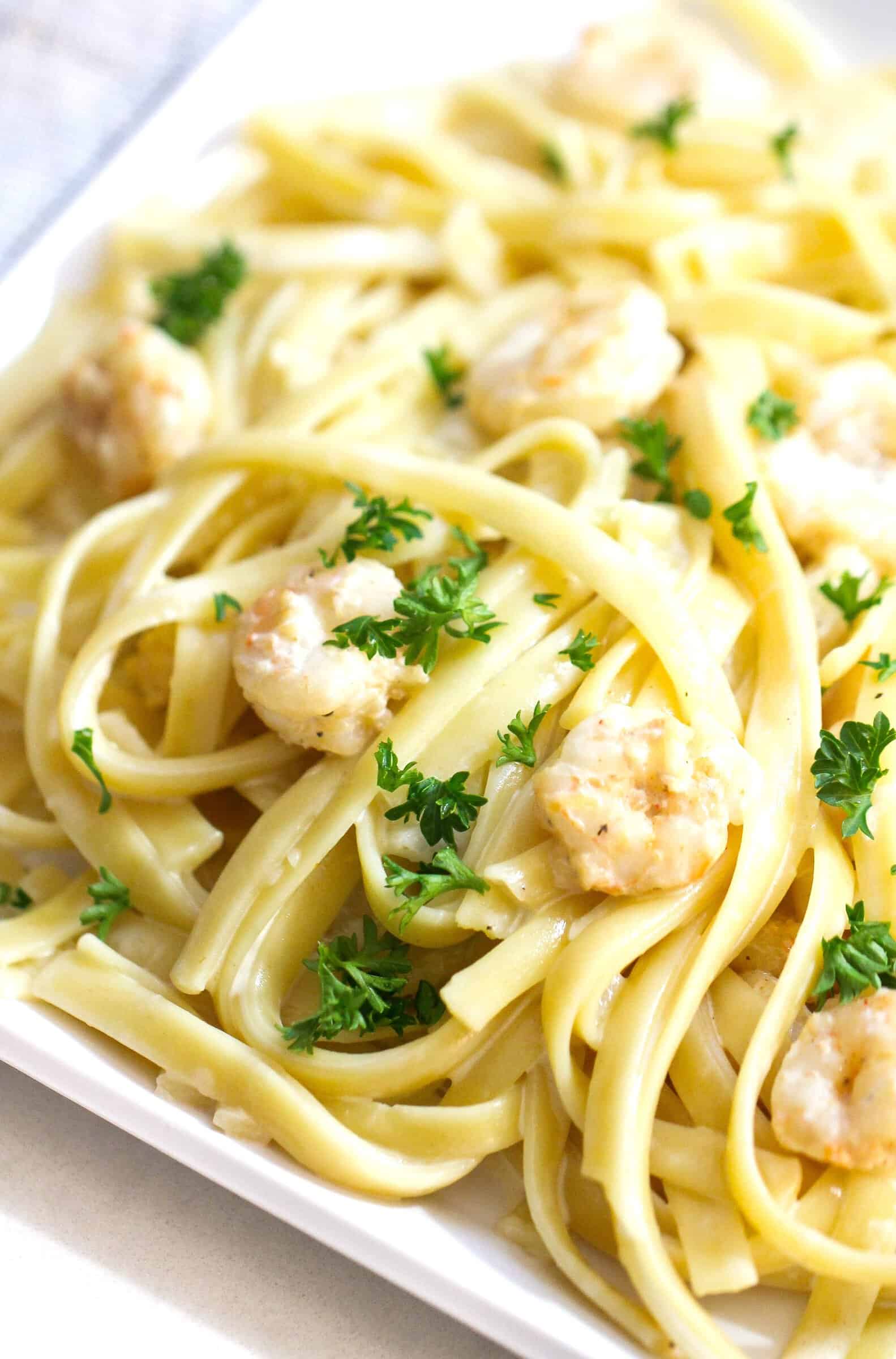 Instant Pot Creamy Shrimp Alfredo Pasta