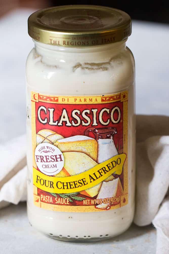 Jar of Alfredo sauce