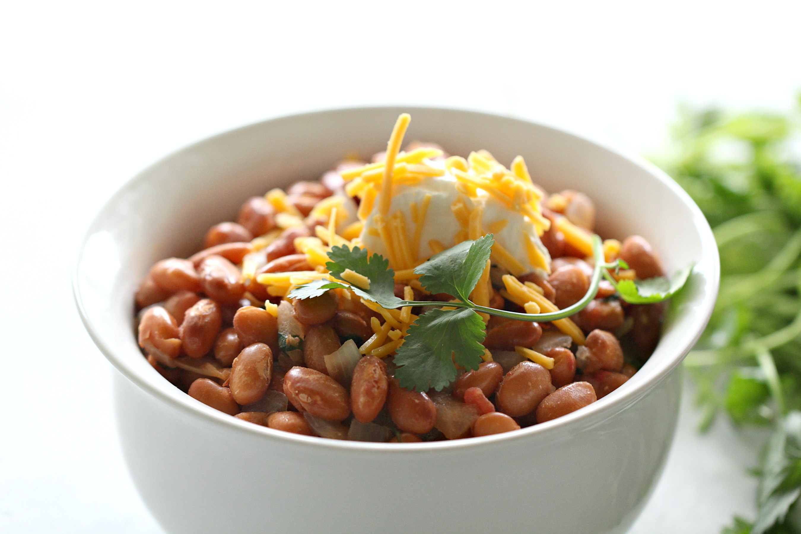 A bowl of Easy Texas Pinto Beans