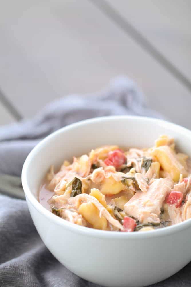 Slow Cooker Chicken Tortellini Tomato Soup