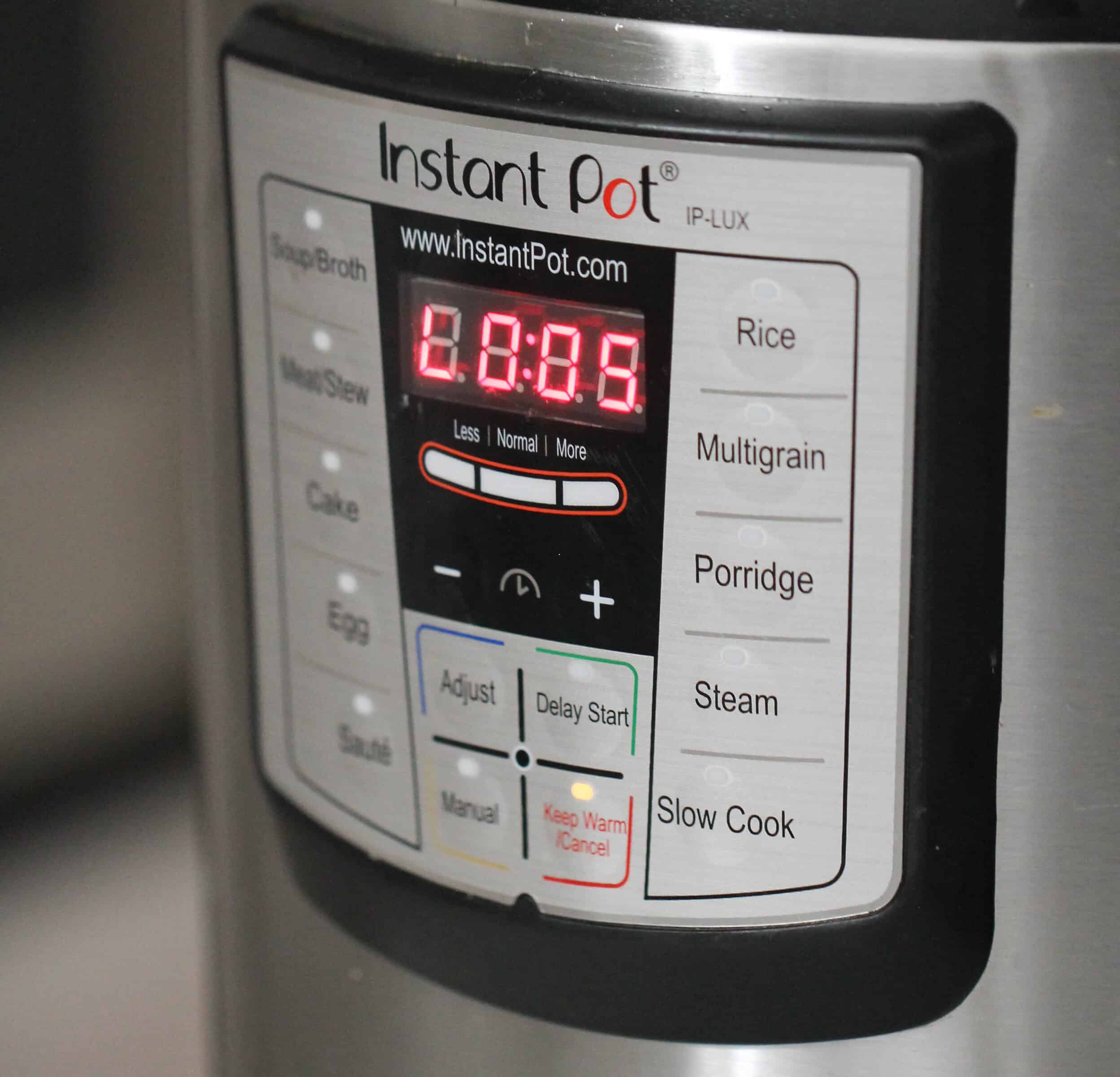 Instant pot set to 5 minutes