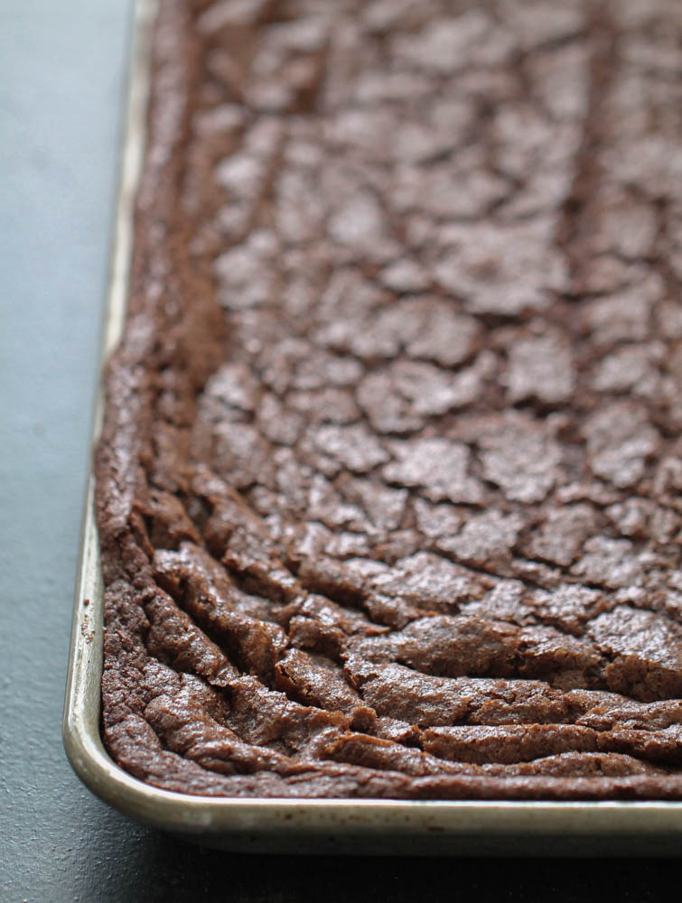 Baked Brownies in Sheet Pan