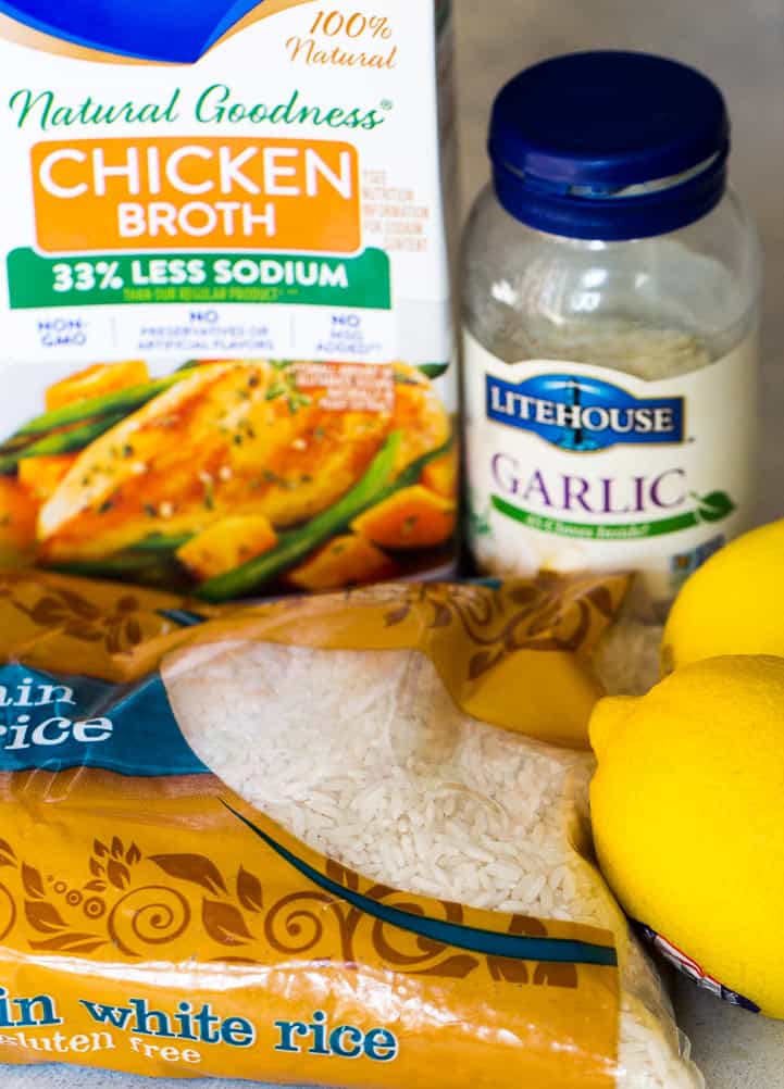 Ingredients for Instant Pot Lemon Rice Pilaf