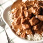 Slow Cooker Beef Tips and Rice