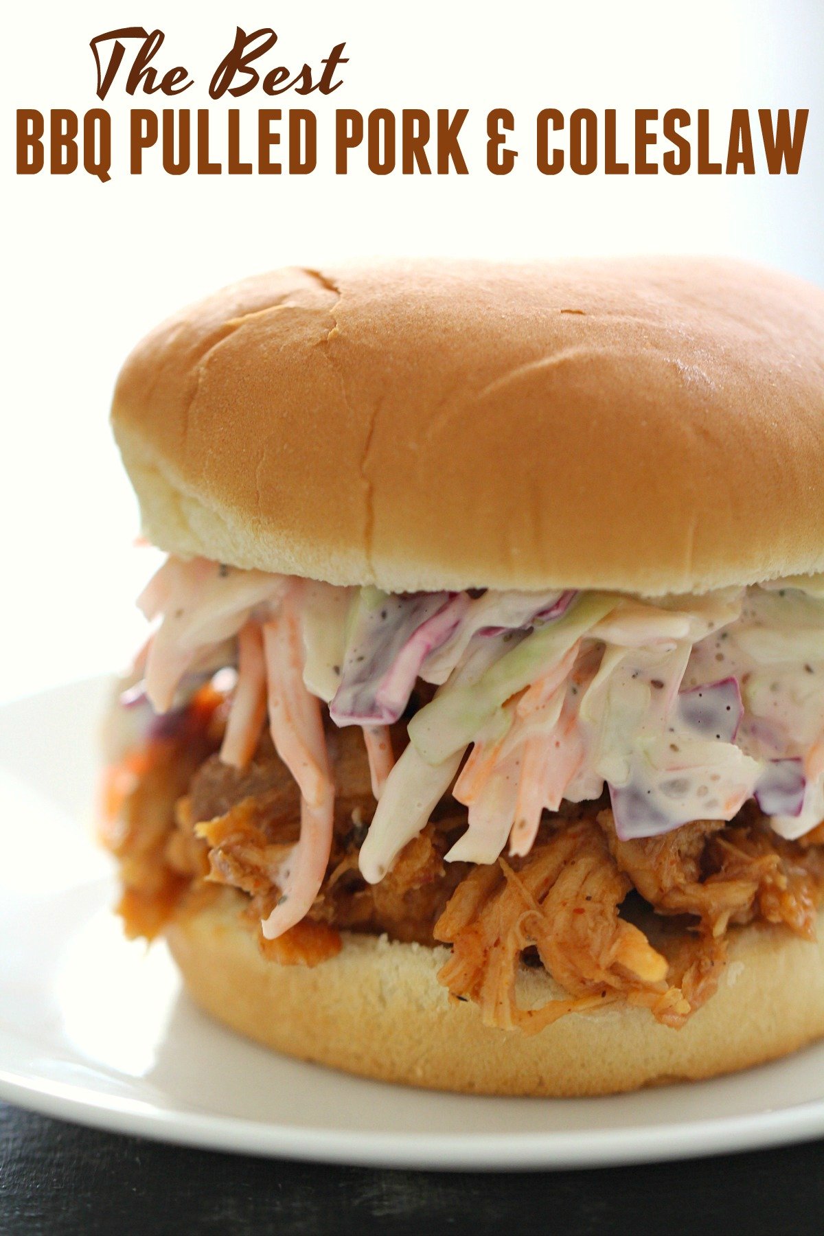 BEST Slow Cooker BBQ Pulled Pork and Coleslaw Sandwiches
