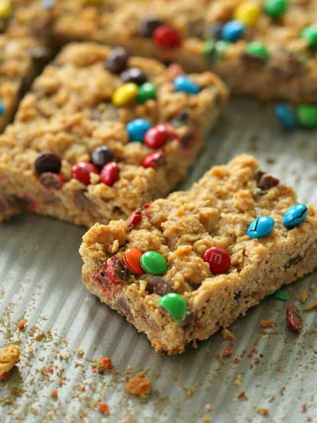 M&M Oatmeal Cookie Bars [Gluten Free] Recipe Six Sisters' Stuff