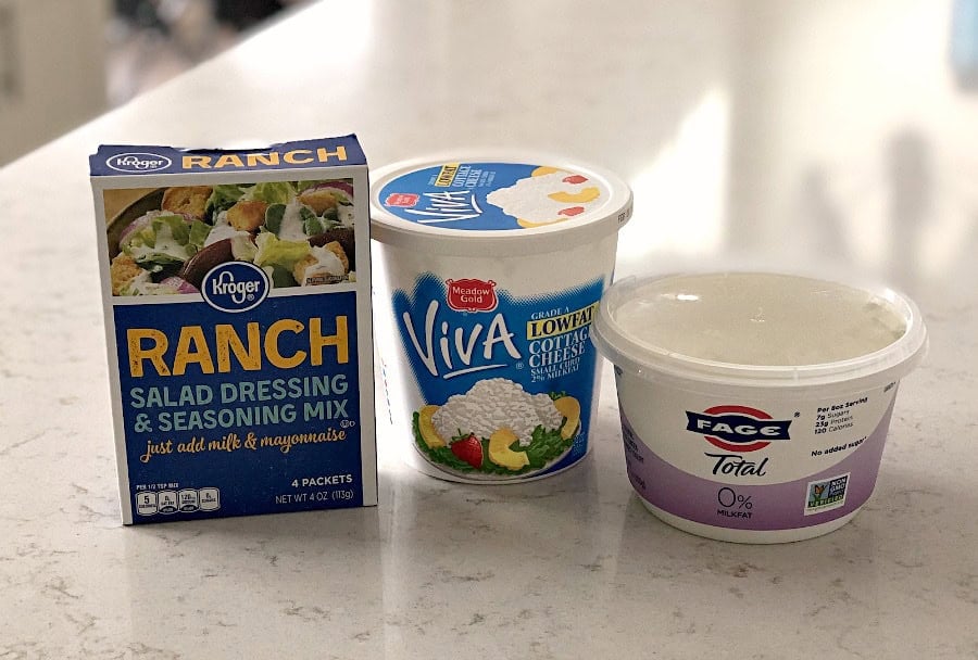 Three Ingredients for Cottage Cheese Ranch Dip