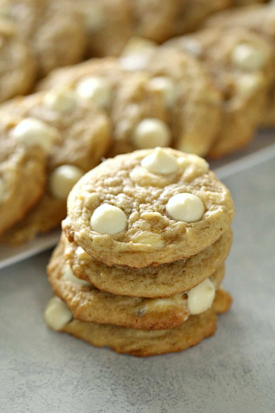 Banana Cream Pudding Cookies stacked 