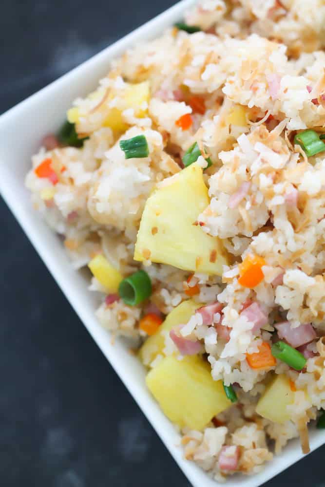 Hawaiian Luau Fried Rice in a bowl