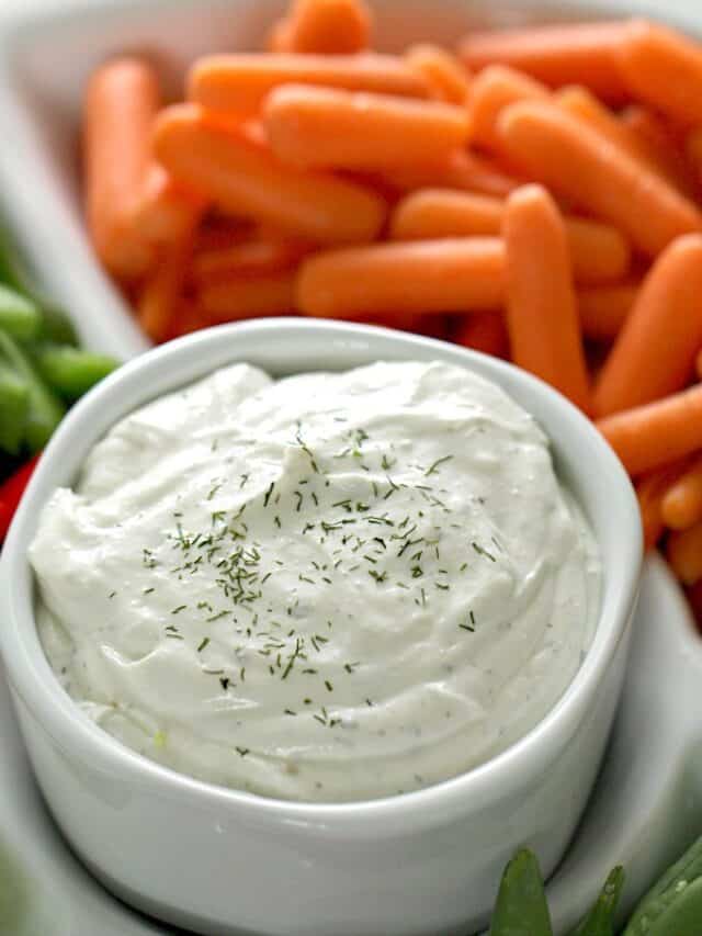 3 Ingredient Cottage Cheese Ranch Vegetable Dip Recipe