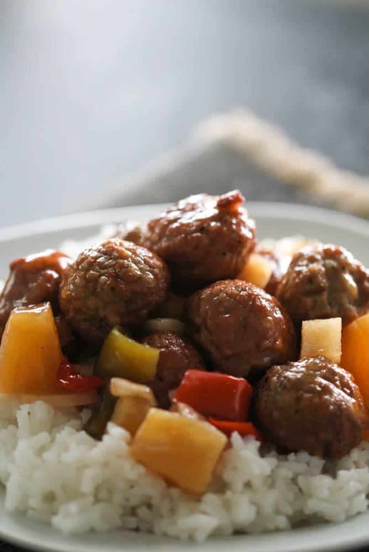 Slow Cooker Hawaiian Meatballs