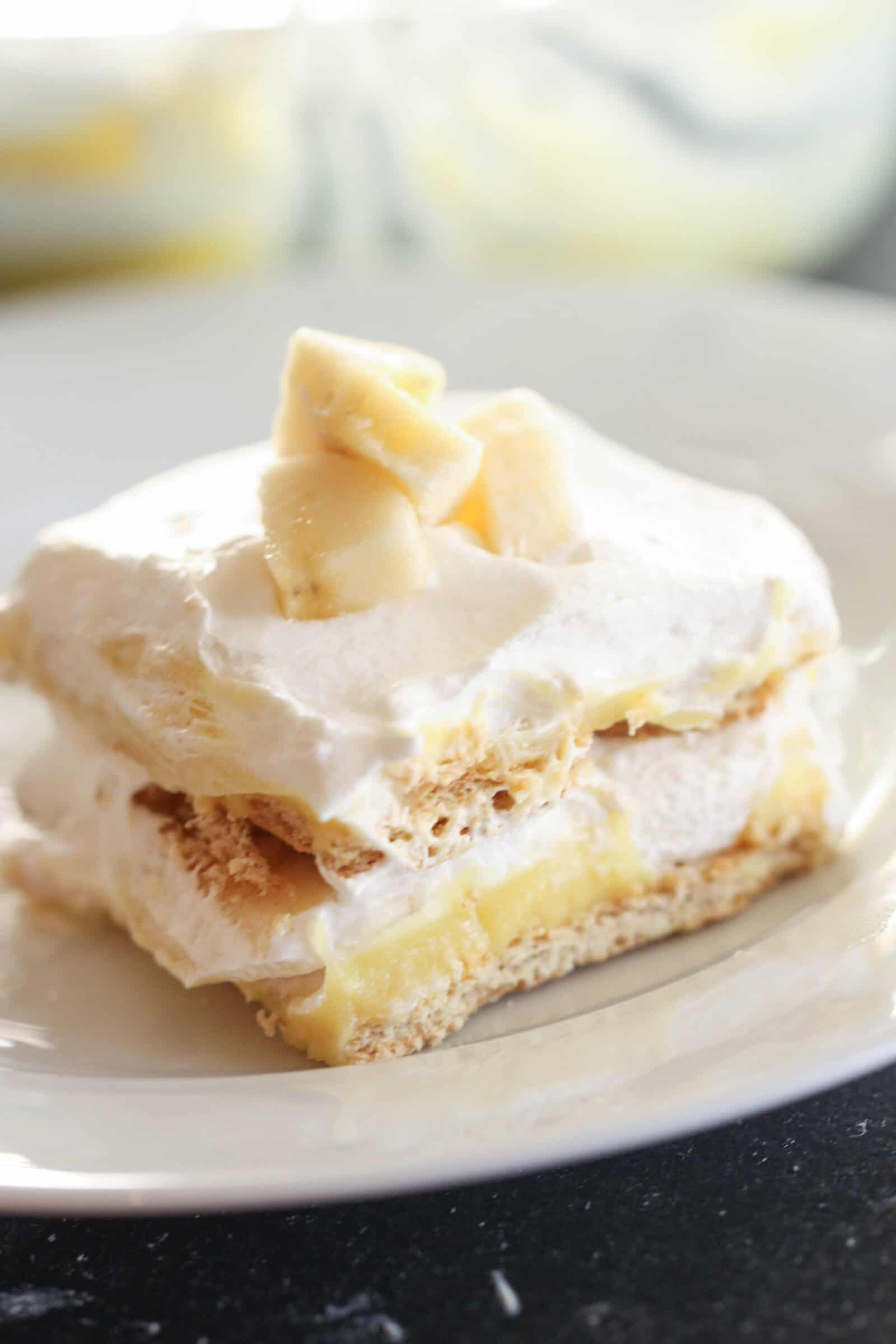 No Bake Banana Cream Pie Cake Recipe