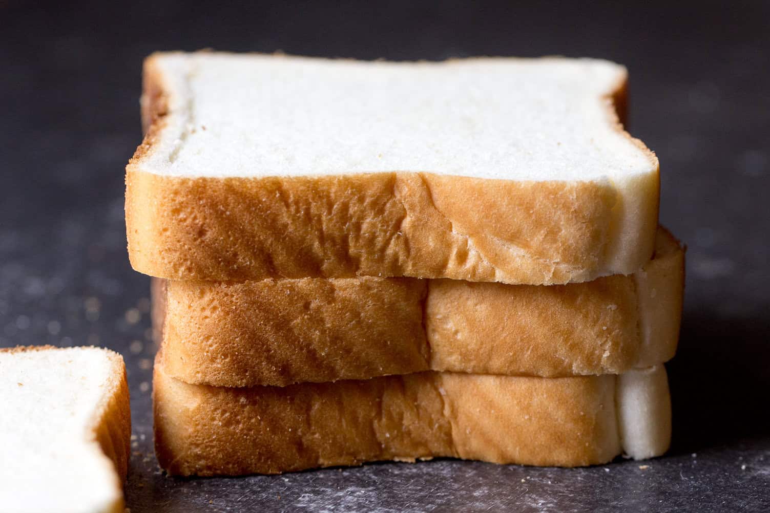 Slices of bread stacked