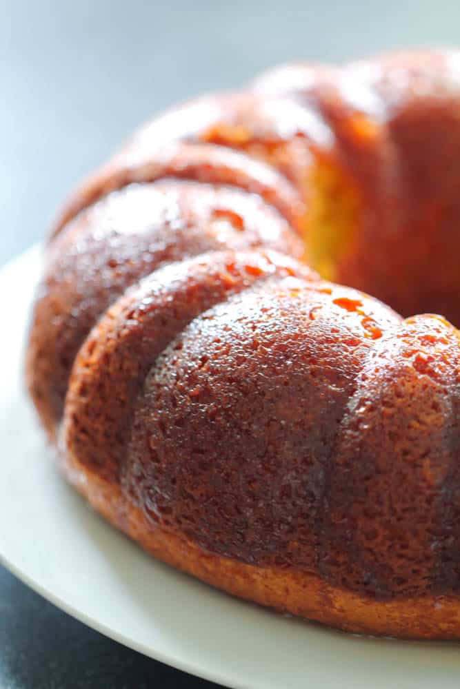 Citrus Glazed Bundt Cake on a serving plate