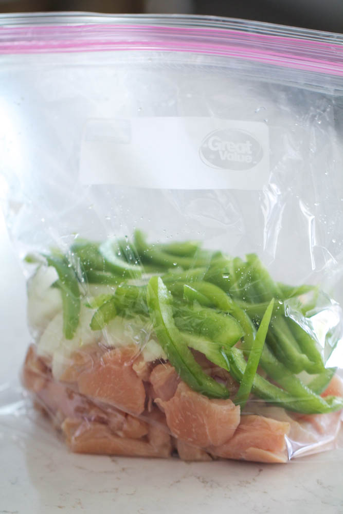 Chicken and Veggies in Ziploc Bag