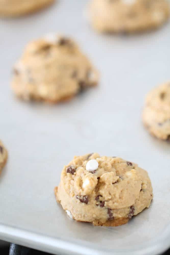 S'mores Cookie on a baking sheet