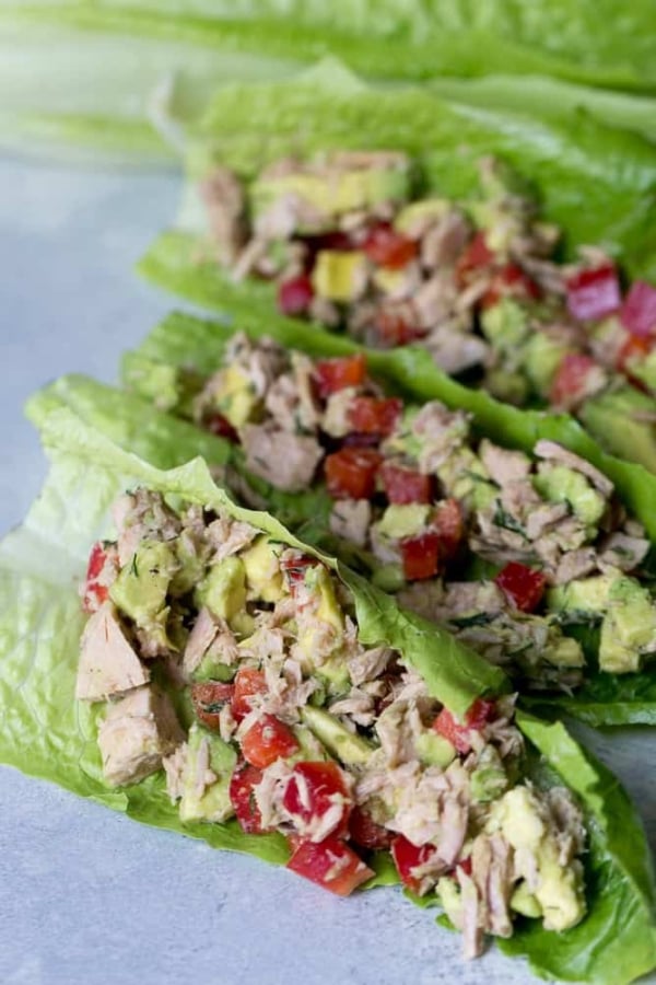 Avocado Tuna Lettuce Wraps