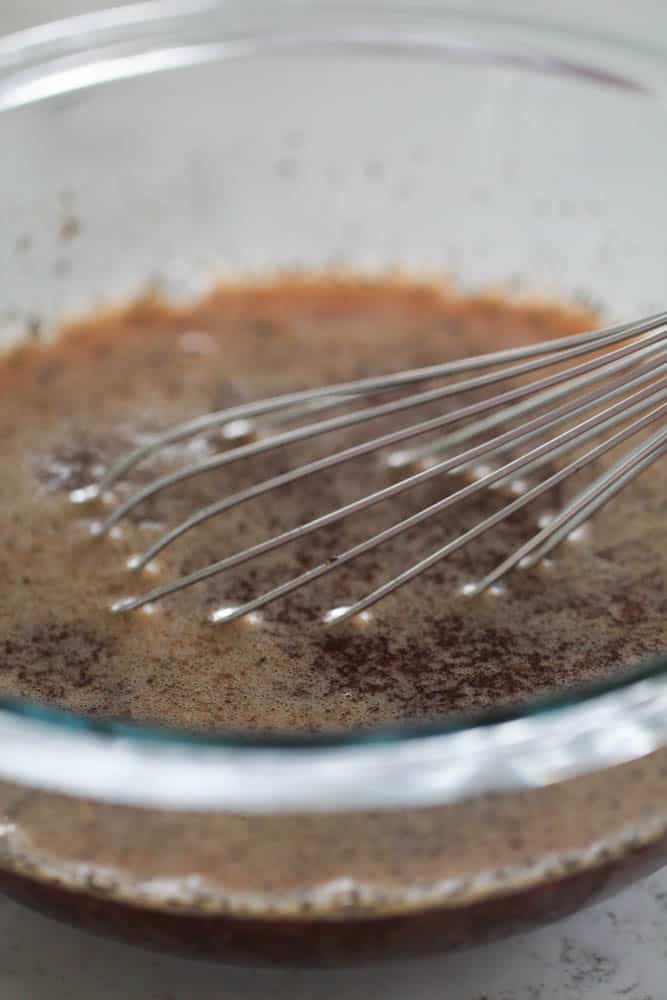 Marinade mixed together in a glass bowl