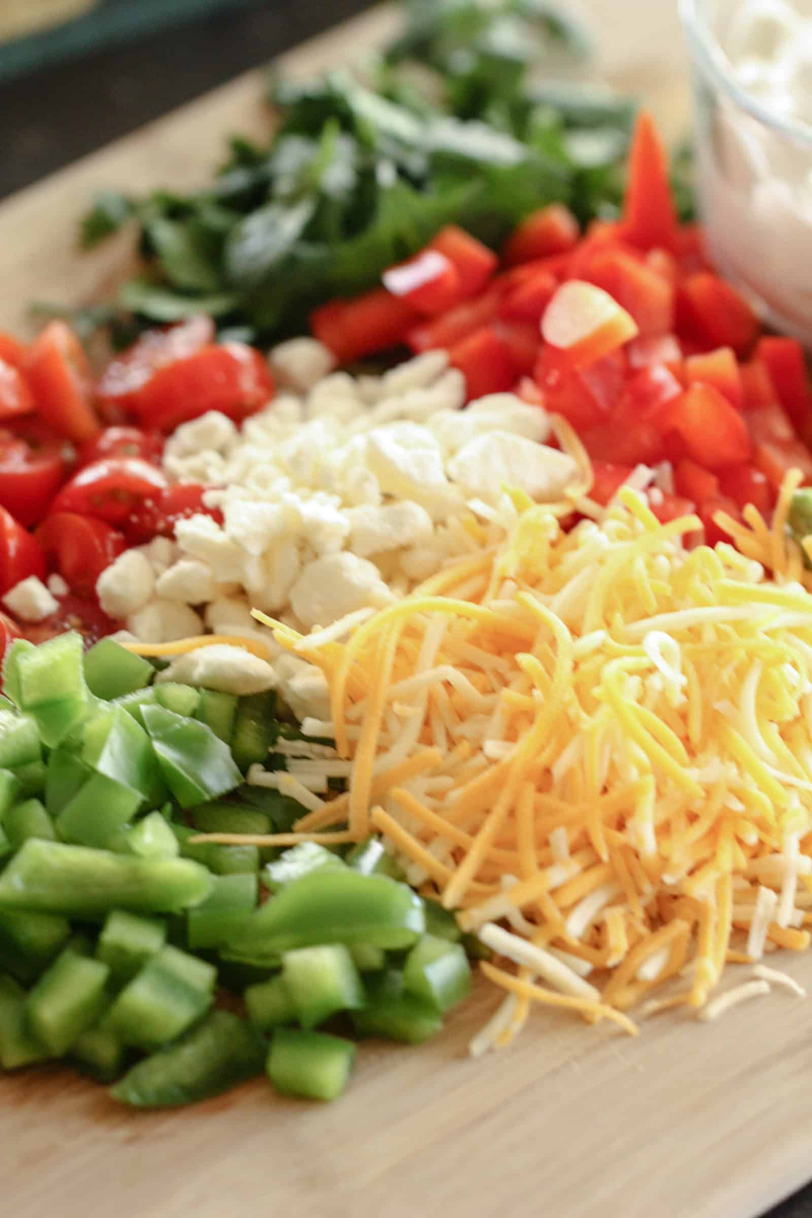 Toppings for 20 Minute 7 Layer Chicken Tacos 