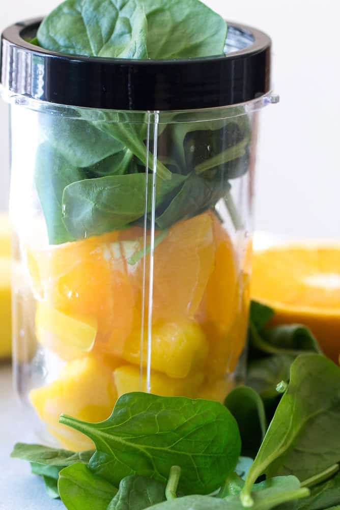 Ingredients for Healthy Immunity Boost Smoothie in bullet blender