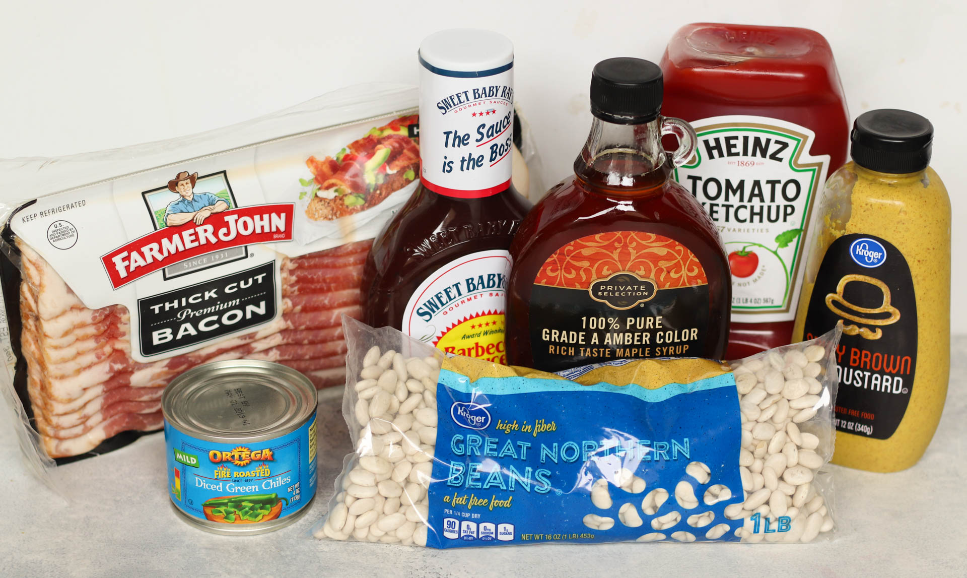 Ingredients to make Instant Pot Sweet and Spicy BBQ Beans
