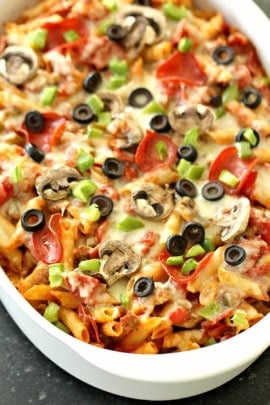 pizza pasta casserole