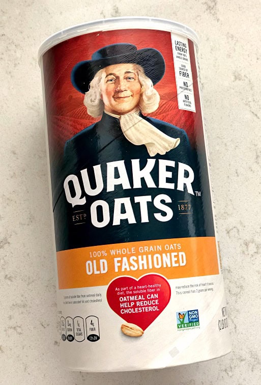 canister of old fashioned quaker oats oatmeal